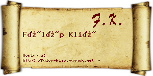 Fülöp Klió névjegykártya