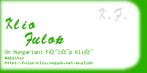 klio fulop business card